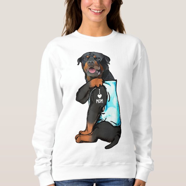 Rottweiler I Liebe Mama Tattoo Sweatshirt (Vorderseite)