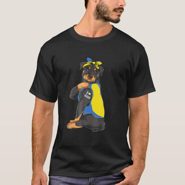 Rottweiler I Liebe Ukraine Flag Hund Lover Ukraini T-Shirt (Vorderseite)