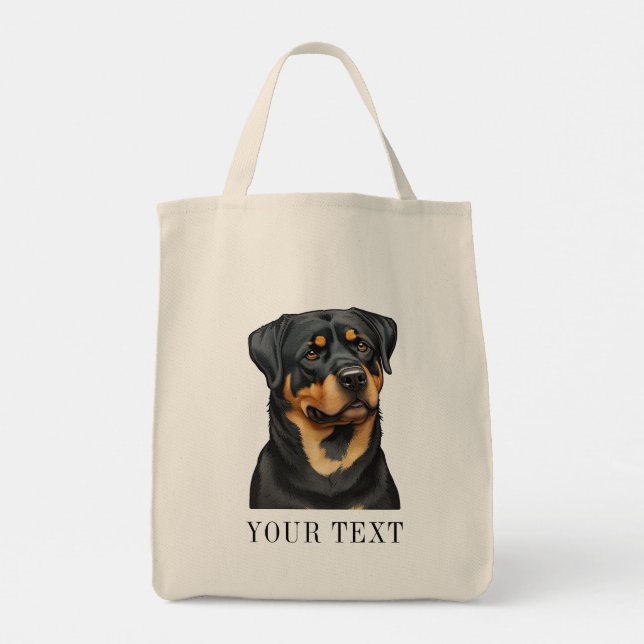 Rottweiler Illustration Doggy-Beutel Liebe Fun Ges Tragetasche (Rückseite)