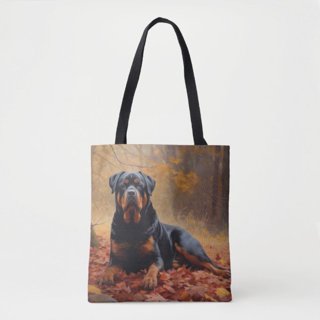 Rottweiler im Herbst Leaves Fall Inspiriert (Vorderseite)
