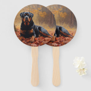 Rottweiler im Herbst Leaves Fall Inspiriert Fächer
