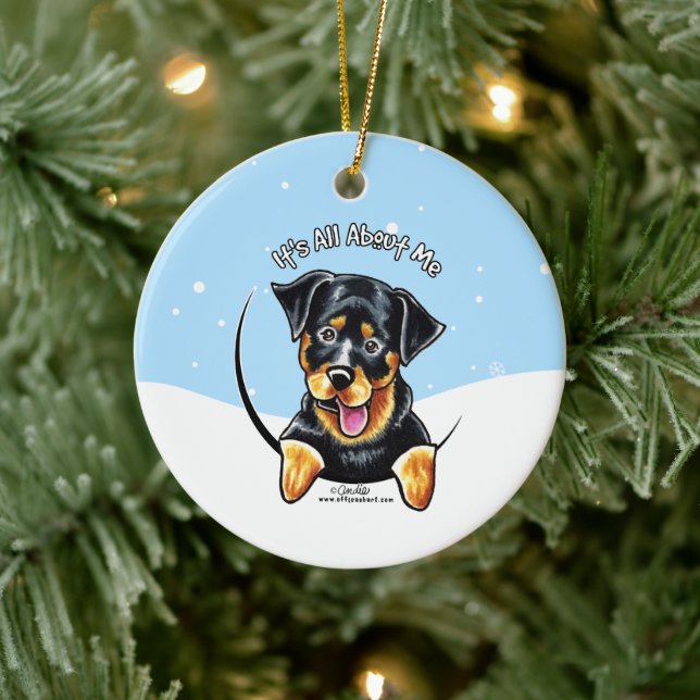 Rottweiler ist alles über mich Weihnachten Keramik Ornament (Baum)