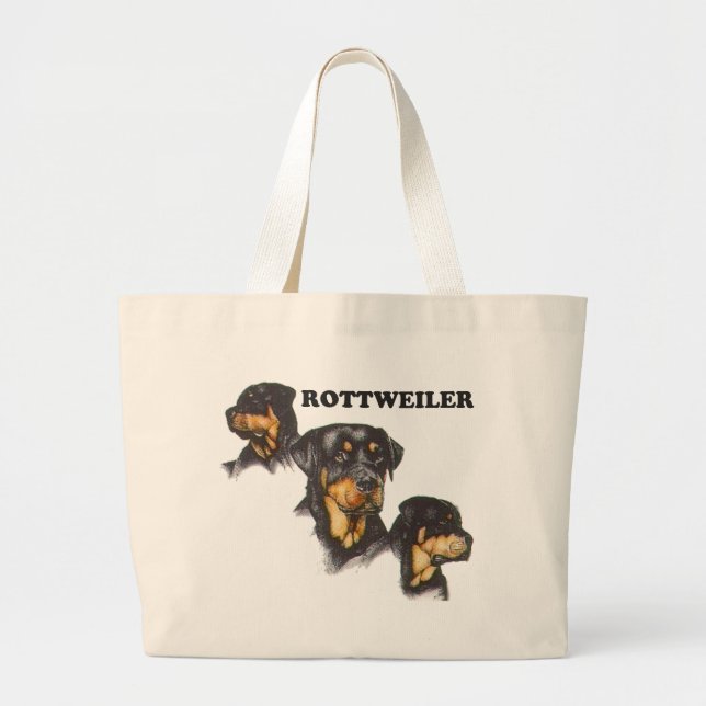 Rottweiler Jumbo Stoffbeutel (Vorne)