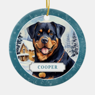 Rottweiler Keramik Circle Ornament