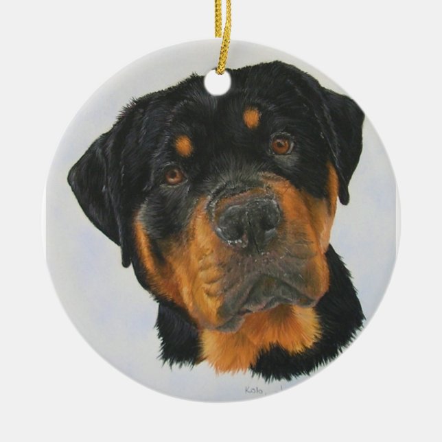Rottweiler Keramik Ornament (Vorne)