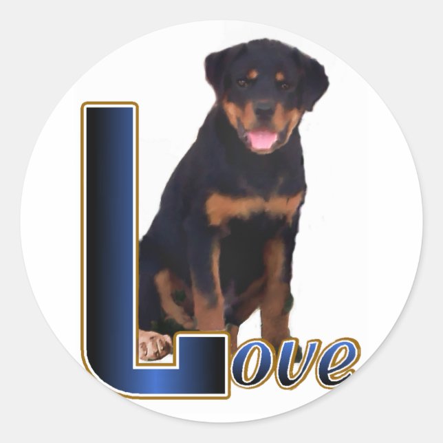 Rottweiler Kunstgeschenke Runder Aufkleber (Vorderseite)