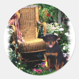 Rottweiler Kunstgeschenke Runder Aufkleber