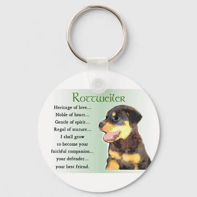 Rottweiler Kunstgeschenke Schlüsselanhänger (Vorderseite)