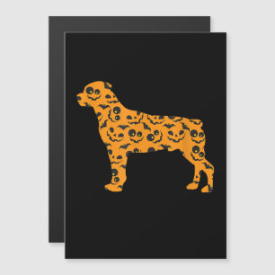 Rottweiler-Kürbis-Fledermaus-Form lustig gruselig  Magneteinladung