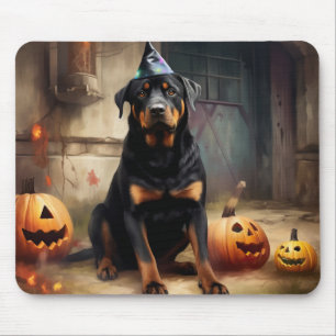 Rottweiler Kürbisse Halloween Gruselig Mousepad