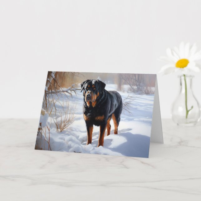 Rottweiler lässt es Weihnachten schneien Karte (Kleine Pflanze)