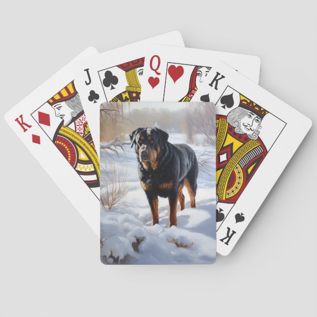 Rottweiler lässt es Weihnachten schneien Spielkarten (Rückseite)