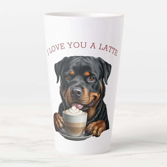 Rottweiler Latte Milchtasse (Vorderseite)