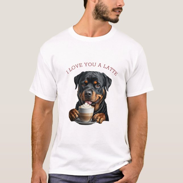 Rottweiler Latte T-Shirt (Vorderseite)