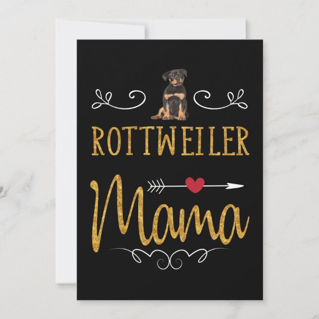 Rottweiler Liebe Mama Feiertagskarte (Vorderseite)