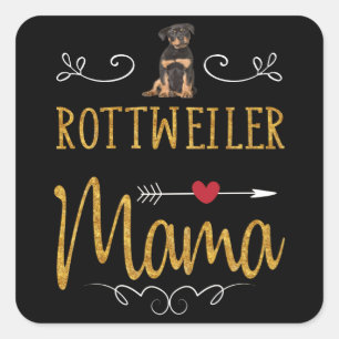 Rottweiler Liebe Mama Quadratischer Aufkleber