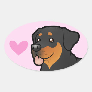 Rottweiler-Liebe Ovaler Aufkleber