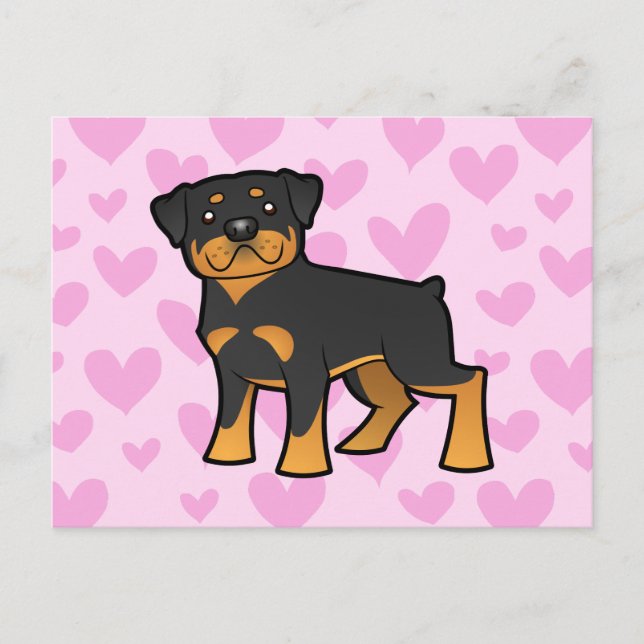 Rottweiler-Liebe Postkarte (Vorderseite)