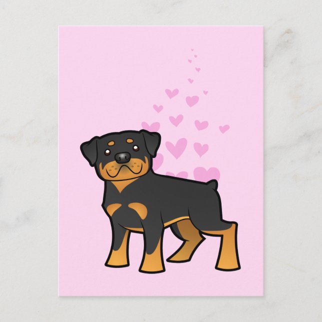 Rottweiler-Liebe Postkarte (Vorderseite)