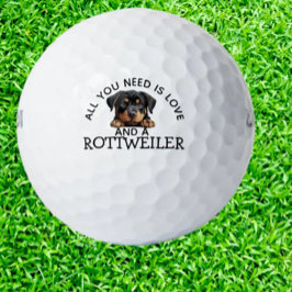 Rottweiler liebender Golfer Golfball