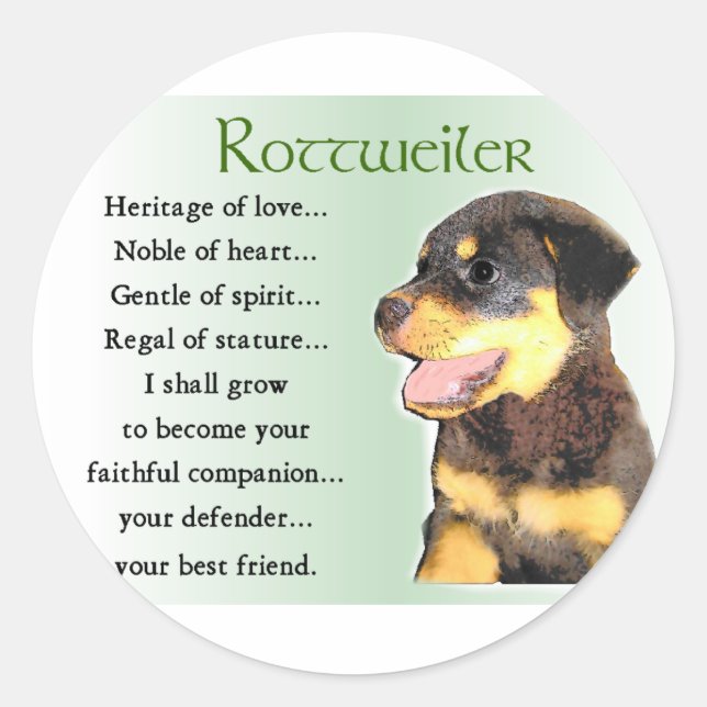 Rottweiler Liebespaare Runder Aufkleber (Vorderseite)