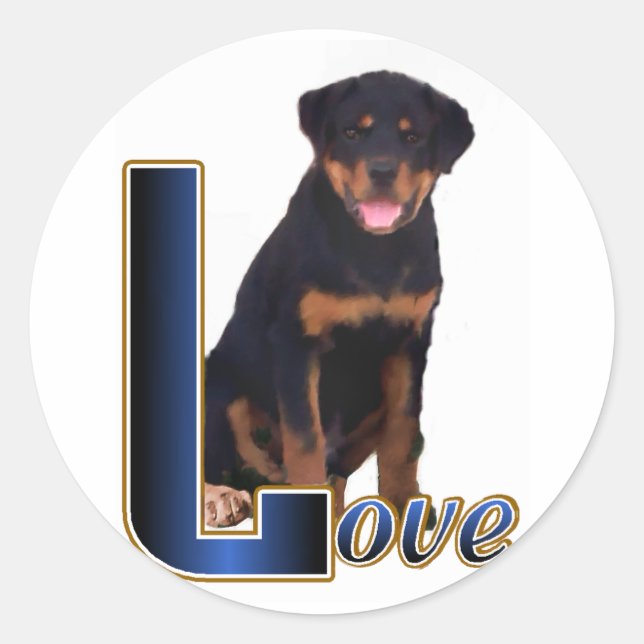 Rottweiler Liebespaare Runder Aufkleber (Vorderseite)