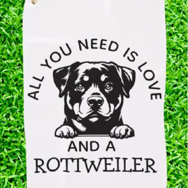 Rottweiler Liebhaber Golfhandtuch (Show your love for Rottweilers on the green with this unique golf towel.  )