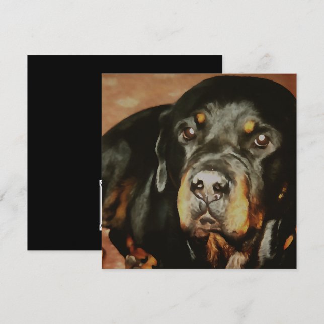 Rottweiler Lover Pet Portrait Einladung (Vorne/Hinten)
