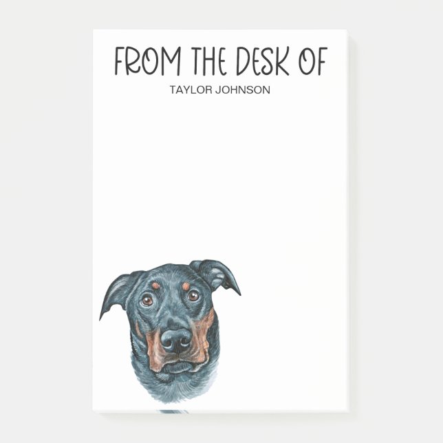 Rottweiler Lover Post-it Klebezettel (Vorderseite)