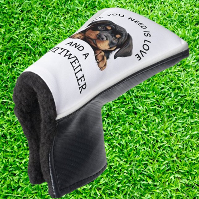  Rottweiler-Loving  Golf Headcover (Show your love for Rottweilers on the golf course with this adorable head cover.  )