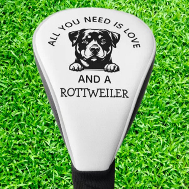  Rottweiler-Loving Golfers Golf Headcover (Show off your love for Rottweilers on the course with this unique golf head cover. Protect your club)