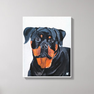 Rottweiler-Malerei von Alfred Fox Leinwanddruck