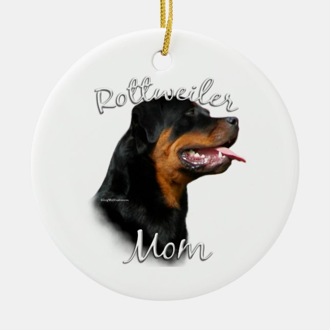 Rottweiler Mama 2 Keramik Ornament (Vorne)