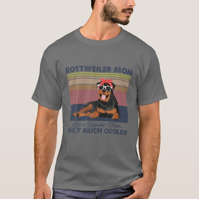 Rottweiler Mama Bandana Match Vintag Muttertag T-Shirt (Vorderseite)