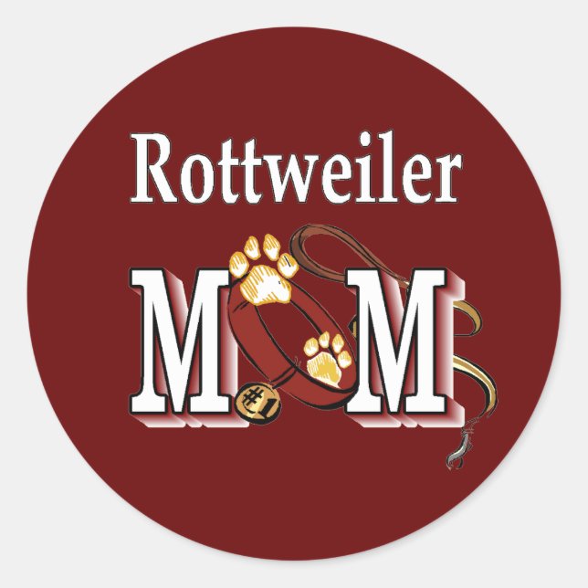 Rottweiler MAMA Geschenke Runder Aufkleber (Vorderseite)