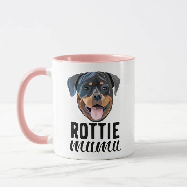 Rottweiler Mama Hund Mama personalisiert mit Hund Tasse (Links)