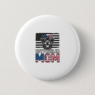 Rottweiler-Mama-patriotisches-vintage-Hunde-Shirt- Button