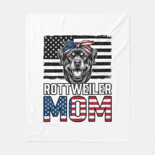 Rottweiler-Mama-patriotisches-vintage-Hunde-Shirt- Fleecedecke