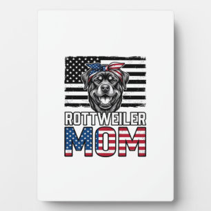 Rottweiler-Mama-patriotisches-vintage-Hunde-Shirt- Fotoplatte