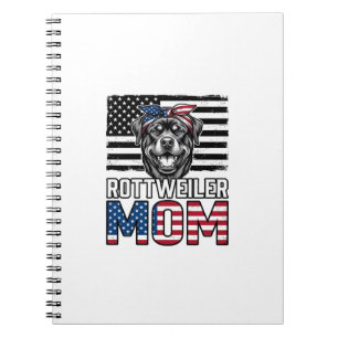 Rottweiler-Mama-patriotisches-vintage-Hunde-Shirt- Notizblock