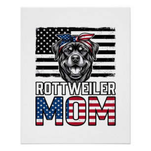 Rottweiler-Mama-patriotisches-vintage-Hunde-Shirt- Poster