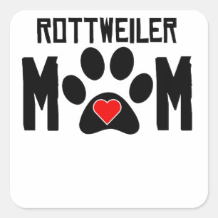 Rottweiler-Mama Quadratischer Aufkleber