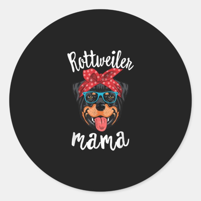 Rottweiler Mama Welpe Mama Mama Liebhaber Geschenk Runder Aufkleber (Vorderseite)