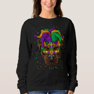 Rottweiler Mardi Gras Dog Face Carnival Jester Fes Sweatshirt