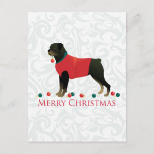 Rottweiler Merry Christmas Design Feiertagspostkarte