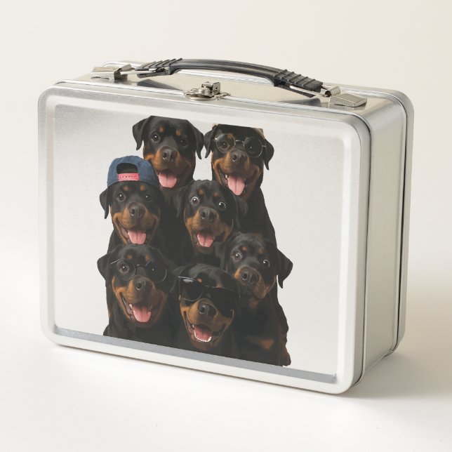 Rottweiler Metall Brotdose (Vorderseite)