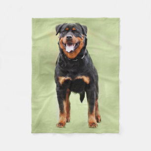 Rottweiler - Metzgerhund Digital Kunst Fleecedecke
