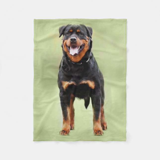 Rottweiler - Metzgerhund Digital Kunst Fleecedecke (Vorderseite)