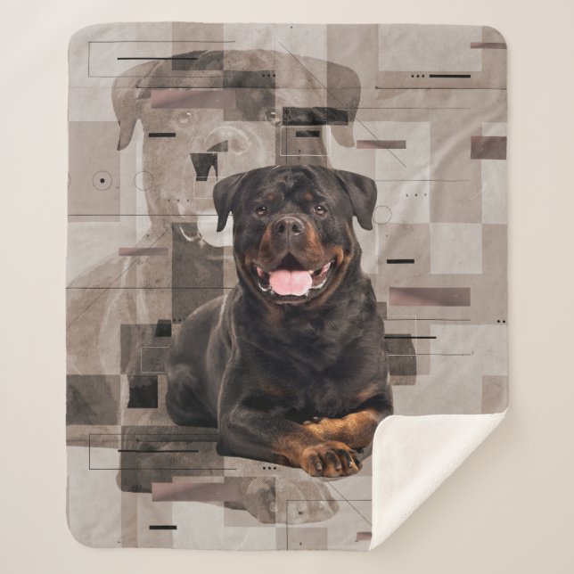 Rottweiler - Metzgerhund Digital Kunst Sherpadecke (Vorderseite)