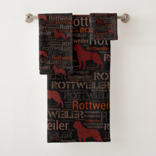 Rottweiler - Metzgerhund Muster Badhandtuch Set